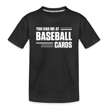 Baseball Card Collector Baseball Card - Kids' Premium Organic T-Shirt - black - Front