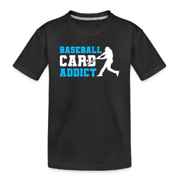 Baseball Card Collector Baseball Card - Kids' Premium Organic T-Shirt - black - Front