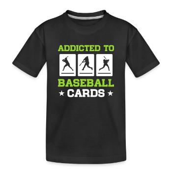 Baseball Card Collector Baseball Card - Kids' Premium Organic T-Shirt - black - Front