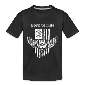 Born to ride - Kinder Premium Bio T-Shirt - Schwarz - Vorne