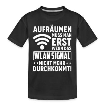 Wlan Wlan Signal Internet Wlan Sprüche - Kinder Premium Bio T-Shirt - Schwarz - Vorne
