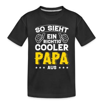 Papa Papa Geburtstag Papa Sprüche Bester Papa - Kinder Premium Bio T-Shirt - Schwarz - Vorne