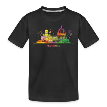 Florentiner Skyline Stadtbild Florenz - Kinder Premium Bio T-Shirt - Schwarz - Vorne
