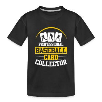 Baseball Card Collector Baseball Card - Kids' Premium Organic T-Shirt - black - Front