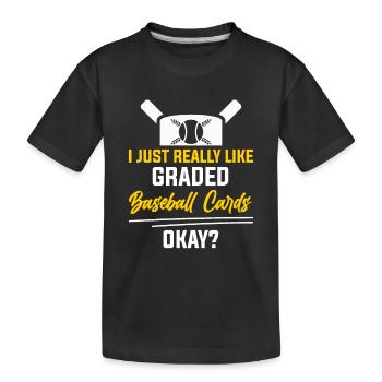 Baseball Card Collector Baseball Card - Kids' Premium Organic T-Shirt - black - Front