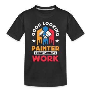 Painter Good Looking Painter Paint Brush Painting - Kinder Premium Bio T-Shirt - Schwarz - Vorne