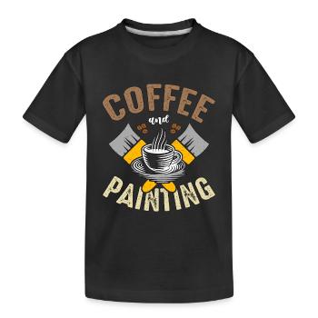 Painter Coffee And Painting Craftsmen Paint Brush - Kinder Premium Bio T-Shirt - Schwarz - Vorne