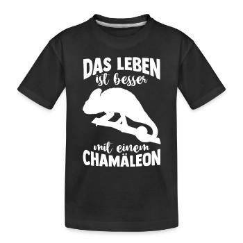 Terrarium Echsen Reptilien - Kinder Premium Bio T-Shirt - Schwarz - Vorne