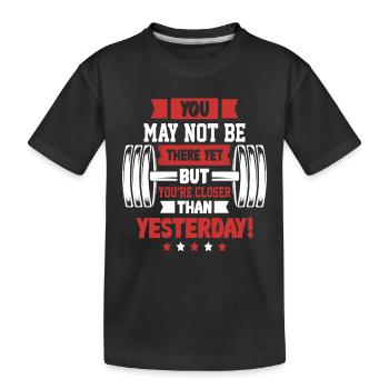 Gym Entraînement musculaire Musculation Musculation Haltère - T-shirt bio Premium Enfant - noir - Devant