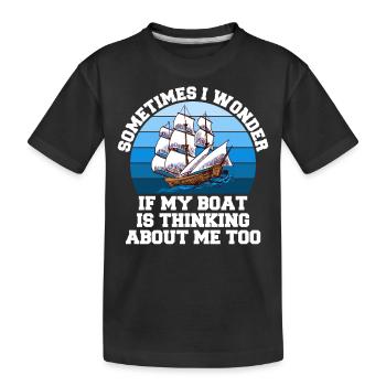 Capitaine Bateau Licence Voilier - T-shirt bio Premium Enfant - noir - Devant