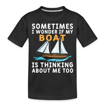 Capitaine Bateau Licence Voilier - T-shirt bio Premium Enfant - noir - Devant