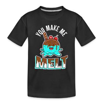 Tu me fais fondre, crème glacée - T-shirt bio Premium Enfant - noir - Devant