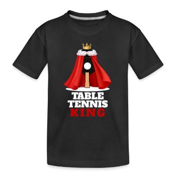 Tischtenniskönig Lustiger Tischtennisspieler - Kinder Premium Bio T-Shirt - Schwarz - Vorne
