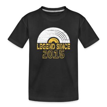 2015 Geburtstag Vinyl Legend since - Kinder Premium Bio T-Shirt - Schwarz - Vorne