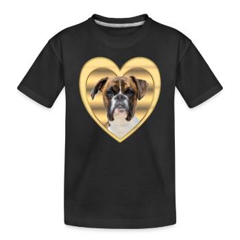 Boxeur allemand - Amoureux des chiens - Cœur de chien - T-shirt bio Premium Enfant - noir - Devant