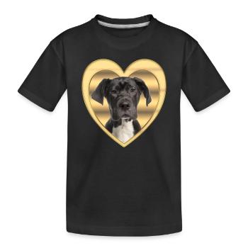Deutsche Dogge - Hundeliebhaber - Hunde Herz - Kinder Premium Bio T-Shirt - Schwarz - Vorne