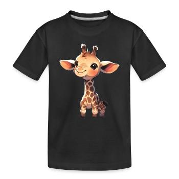 Giraffe - Kinder Premium Bio T-Shirt - Schwarz - Vorne