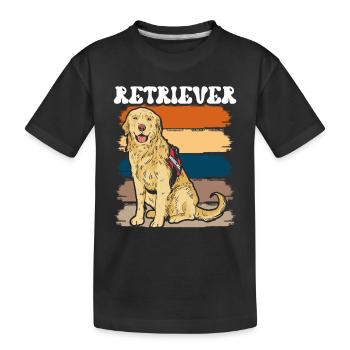 Retriever Diensthund Sprüche Retrievers Haustier - Kinder Premium Bio T-Shirt - Schwarz - Vorne