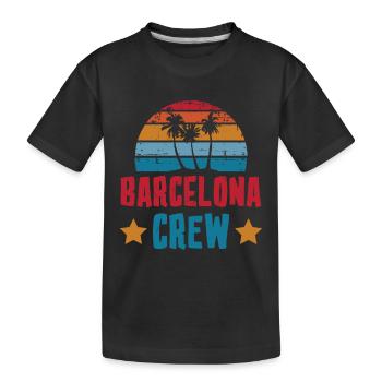 Barcelona Crew - Kinder Premium Bio T-Shirt - Schwarz - Vorne