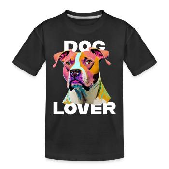 Amant des chiens American Stafford - T-shirt bio Premium Enfant - noir - Devant