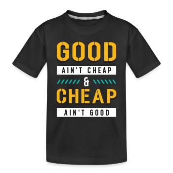 Finition de béton Bon n’est pas bon marché Travailleur du béton - T-shirt bio Premium Enfant - noir - Devant