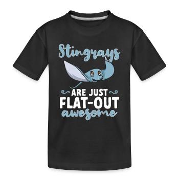 Raies pastenagues, raies manta, raies océaniques, raies - T-shirt bio Premium Enfant - noir - Devant