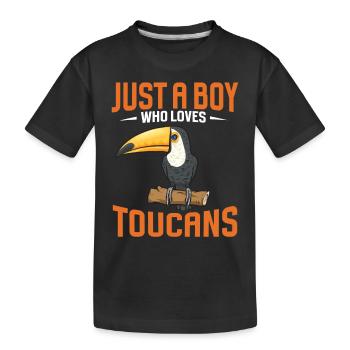 Tukan Vogel Regenwald - Kinder Premium Bio T-Shirt - Schwarz - Vorne