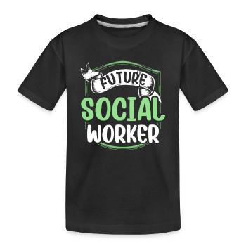 Futur travailleur social Profession de travailleur social - T-shirt bio Premium Enfant - noir - Devant