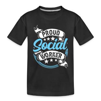Fier travailleur social Formation Travailleur social - T-shirt bio Premium Enfant - noir - Devant