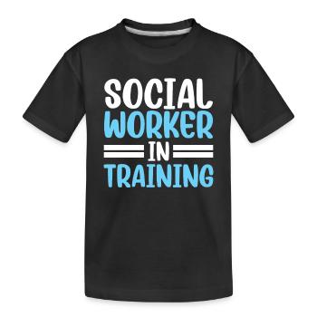 Travailleur social en formation Travailleur social - T-shirt bio Premium Enfant - noir - Devant