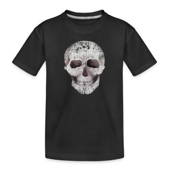 Halloween Party Skull Death Skeleton Head Bones - Kids' Premium Organic T-Shirt - black - Front