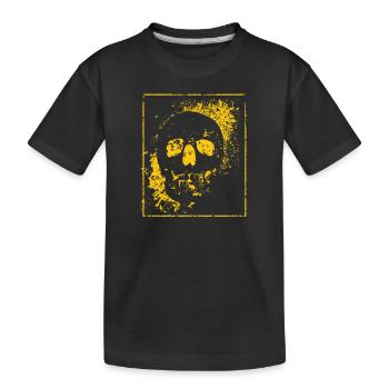Halloween Party Skull Death Skeleton Head Bones - Kids' Premium Organic T-Shirt - black - Front