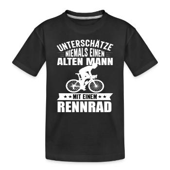 Rennrad Rennradfahrer Radsport Radrennen Fahrrad - Kinder Premium Bio T-Shirt - Schwarz - Vorne