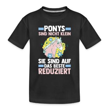 Pferd Reiten Reiter Reiterin Reitsport Pferde Pony - Kinder Premium Bio T-Shirt - Schwarz - Vorne