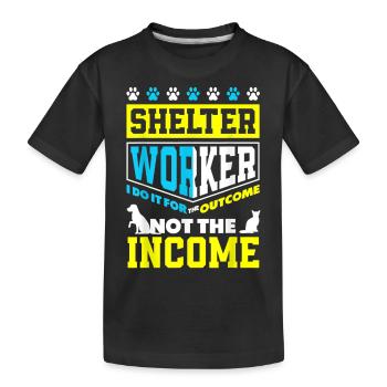 Tierrettung Tieradoption Tierheimarbeiter - Kinder Premium Bio T-Shirt - Schwarz - Vorne