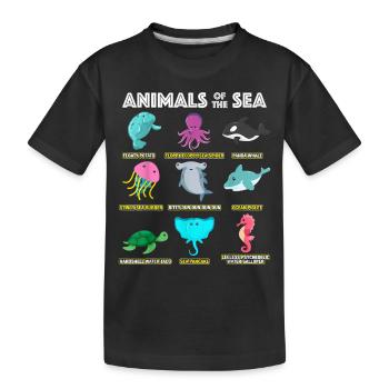 Animals Of The World Sea Creatures Funny Ocean - Kids' Premium Organic T-Shirt - black - Front