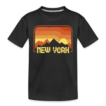 New York - Kinder Premium Bio T-Shirt - Schwarz - Vorne