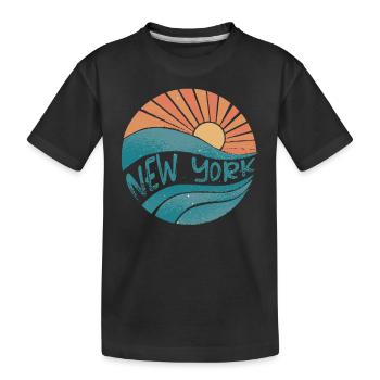 New York - Kinder Premium Bio T-Shirt - Schwarz - Vorne