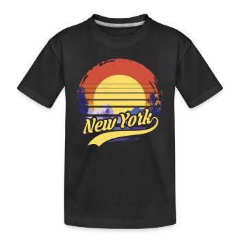 New York - Kinder Premium Bio T-Shirt - Schwarz - Vorne