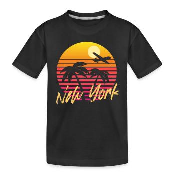 New York - Kinder Premium Bio T-Shirt - Schwarz - Vorne