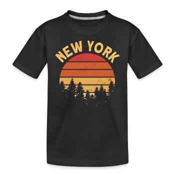 New York - Kinder Premium Bio T-Shirt - Schwarz - Vorne