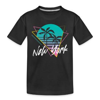 New York - Kinder Premium Bio T-Shirt - Schwarz - Vorne