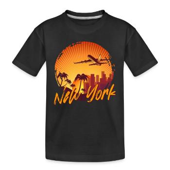 New York - Kinder Premium Bio T-Shirt - Schwarz - Vorne