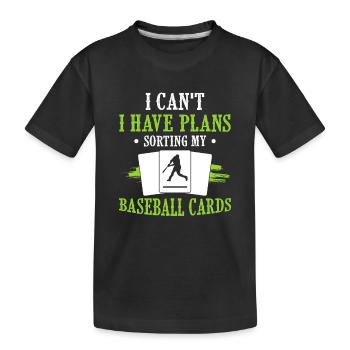 Baseball Card Collector Baseball Card - Kids' Premium Organic T-Shirt - black - Front