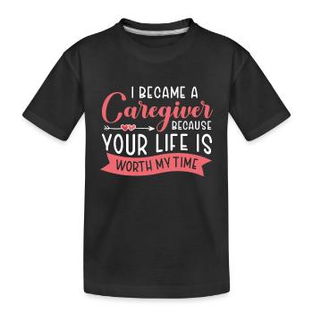 Infirmière soignante - T-shirt bio Premium Enfant - noir - Devant
