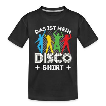 Disco Outfit 80er 70er Jahre Disko Party Kostüm - Kinder Premium Bio T-Shirt - Schwarz - Vorne