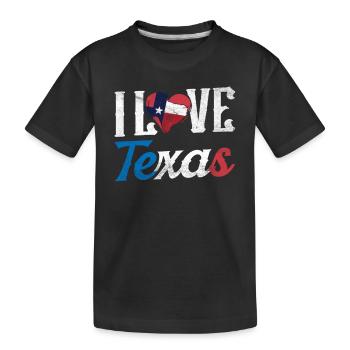 Ich Liebe Texas Sprüche Texanisch Texaner Stolz - Kinder Premium Bio T-Shirt - Schwarz - Vorne
