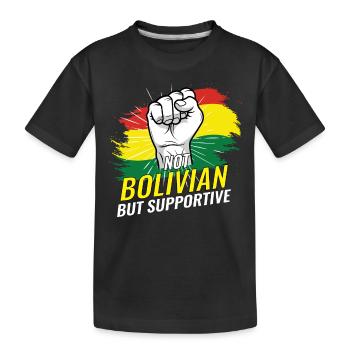 Pas bolivien mais favorable à la Bolivie Pays drapeau - T-shirt bio Premium Enfant - noir - Devant