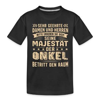 Onkel Geburtstag Onkel Sprüche Onkel Geschenke - Kinder Premium Bio T-Shirt - Schwarz - Vorne