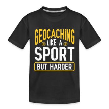 Geocaching Gift Geocacher Geocache - Kids' Premium Organic T-Shirt - black - Front